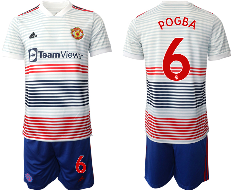 Men 2022-2023 Club Manchester United away white #6 Adidas Soccer Jersey